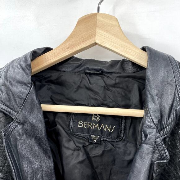 Vintage Leather Guns N Roses Fringe Embroidered Western Moto Jacket - Picture 3 of 7